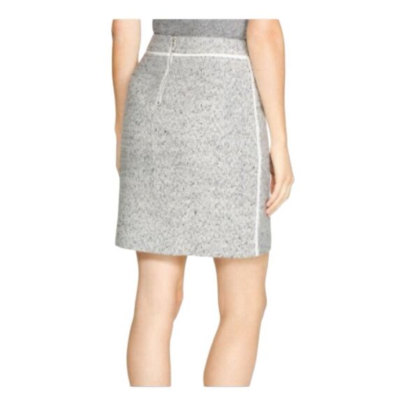 White House Black Market Tweed Pencil Skirt White Grey Wool Blend Mini 12 - Picture 3 of 12
